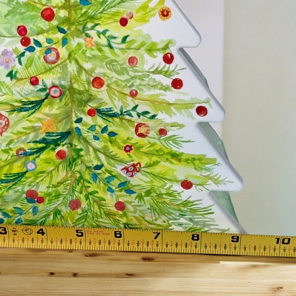 Pioneer Woman CHRISTMAS TREE Treats Cookies Fudge PLASTIC Holder Holiday plate - Picture 6 of 14